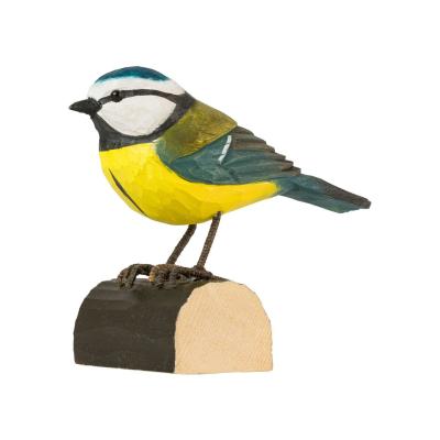 Décoration en bois sculpté main - Mésange Bleue - Wildlife Garden