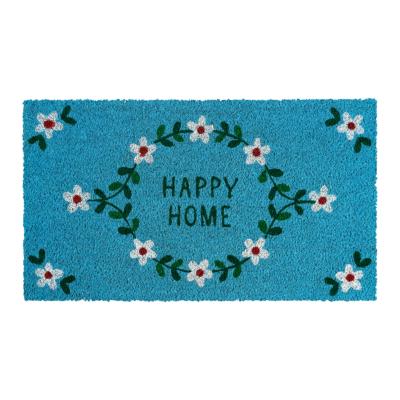 Paillasson "Happy Home" Couronne de fleurs - 40x70 cm