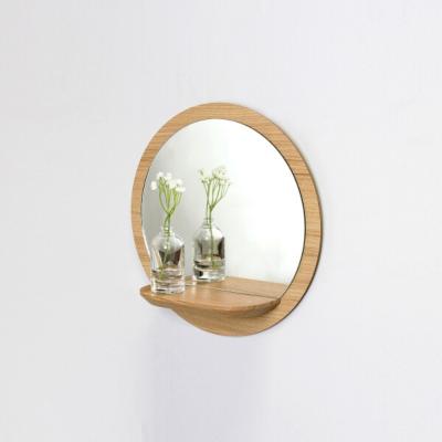 Miroir Rond Etagère Bois Sunrise S