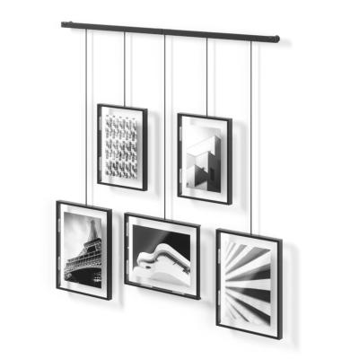 Cadre photo mural type exposition "Exhibit"- Lot de 5 en métal brossé noir - Umbra