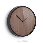 Horloge Murale Design Silencieuse Madera Noyer Noir