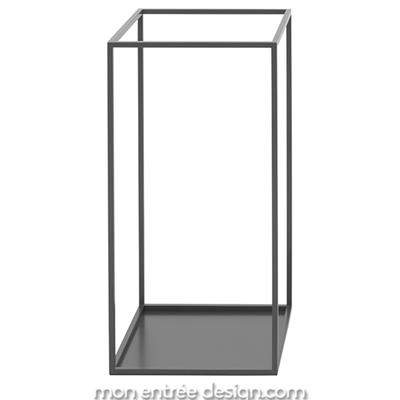Porte Parapluie Guéridon Design - Rack Cubique - Noir 