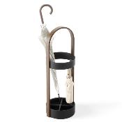 Porte Parapluie en Bois - Noir et Noyer - Umbra