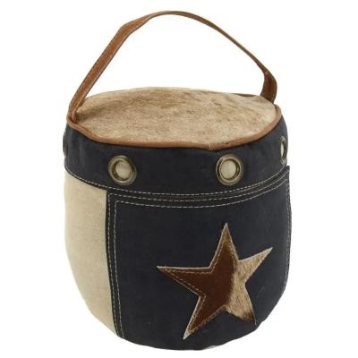 Cale porte en coton et peau de vache avec poignée cuir – 3.7 kg