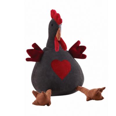 Cale-porte poule Anthracite en velours avec cœur – 1,6 Kg