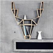 Etagre Murale Design Mtal Deer Shelf Chne massif