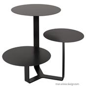 Table Basse Noire Trilogy 3 Plateaux